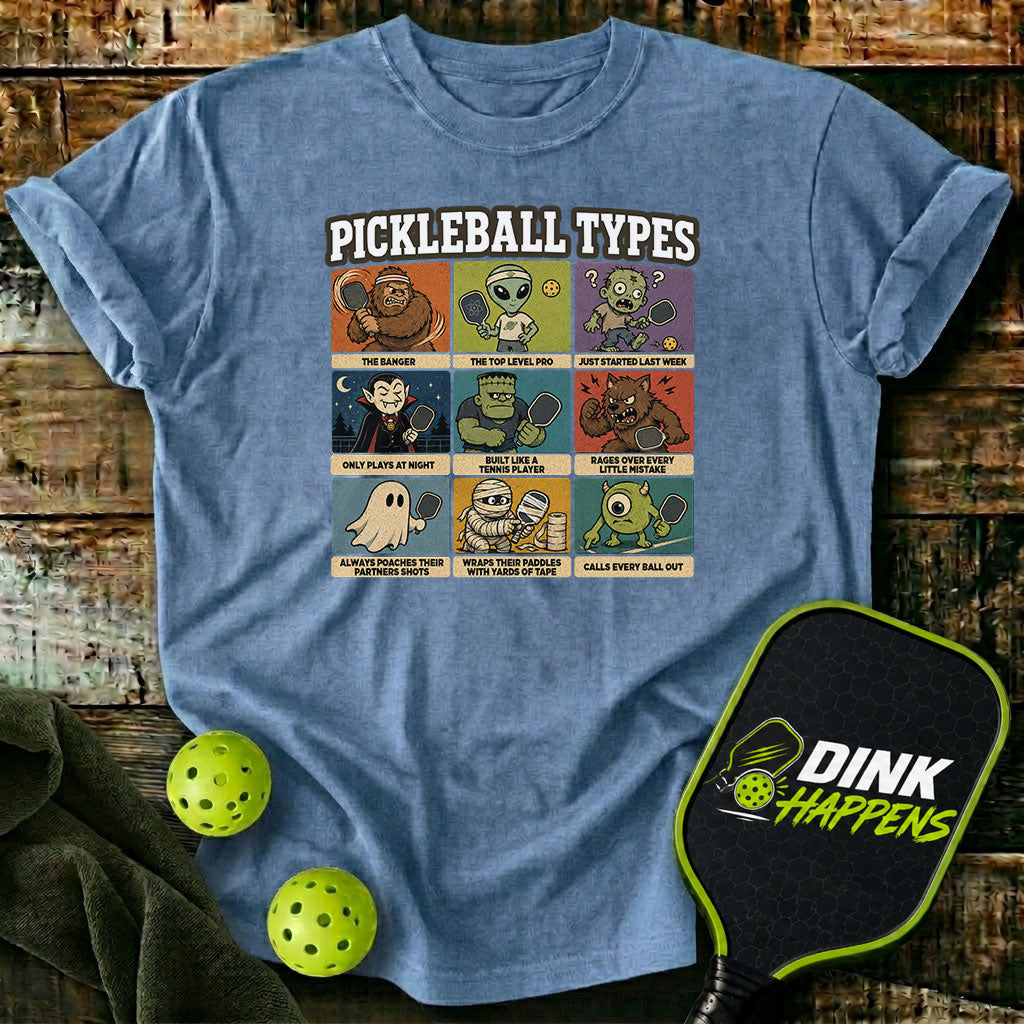 Pickleball Types - Monster Edition Pickleball T-Shirt