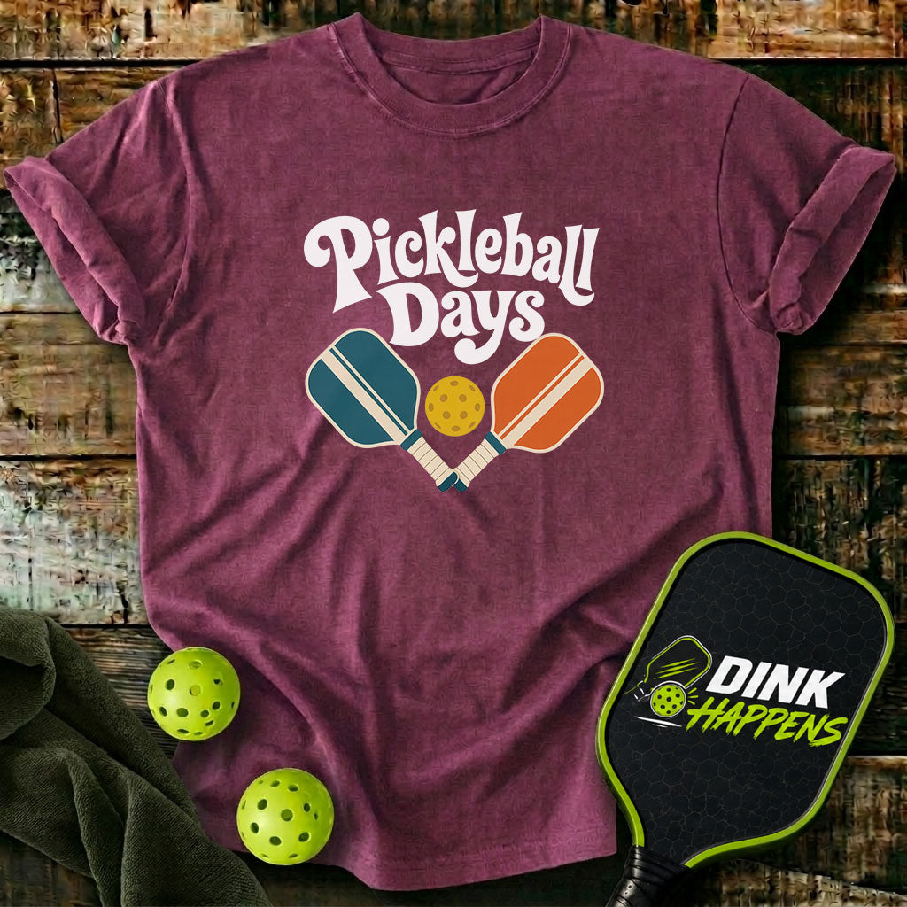 Pickleball Days Retro Paddle T-Shirt