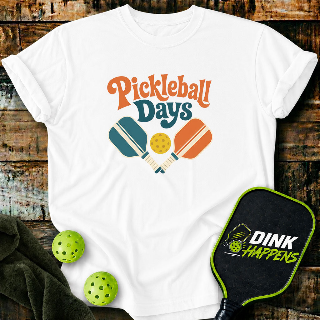 Pickleball Days Retro Paddle T-Shirt