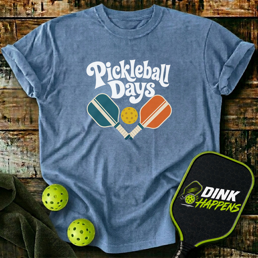 Pickleball Days Retro Paddle T-Shirt