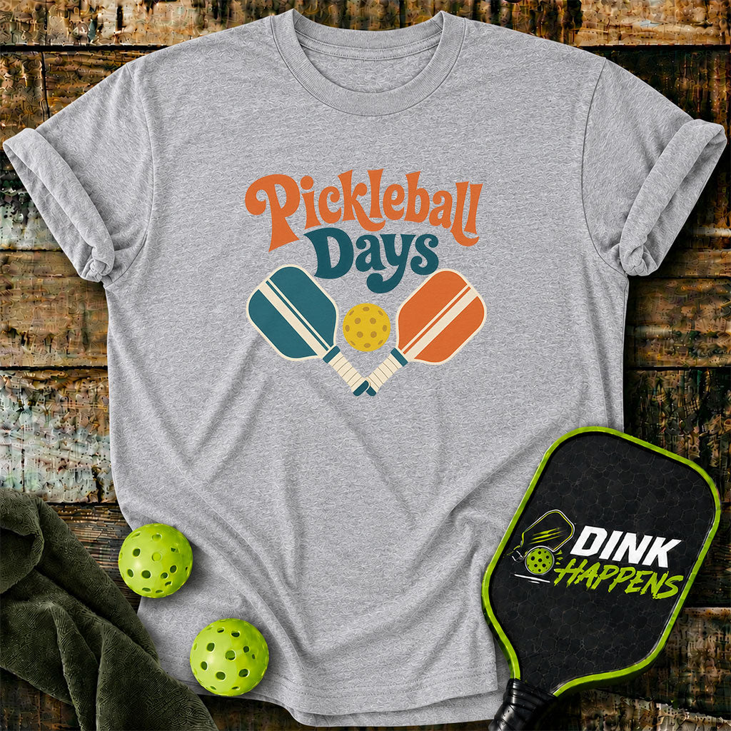 Pickleball Days Retro Paddle T-Shirt