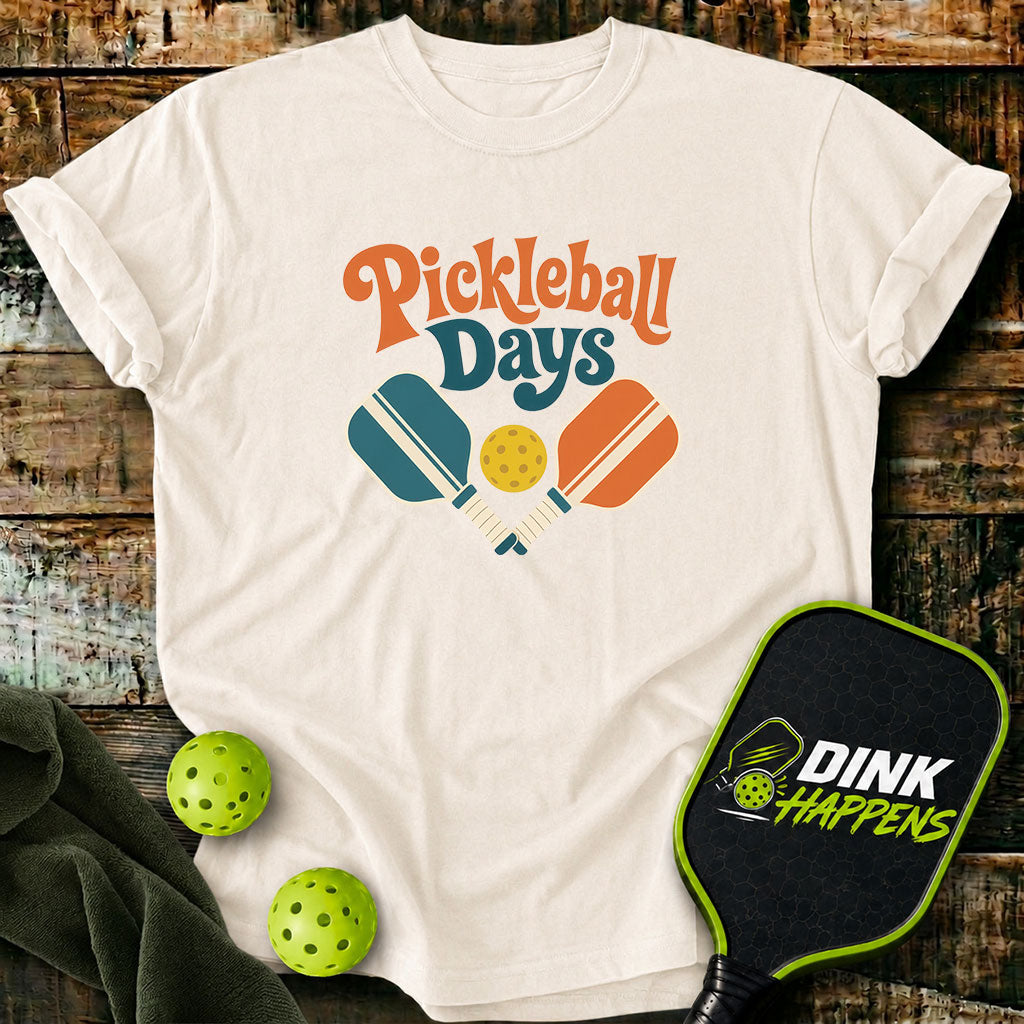 Pickleball Days Retro Paddle T-Shirt